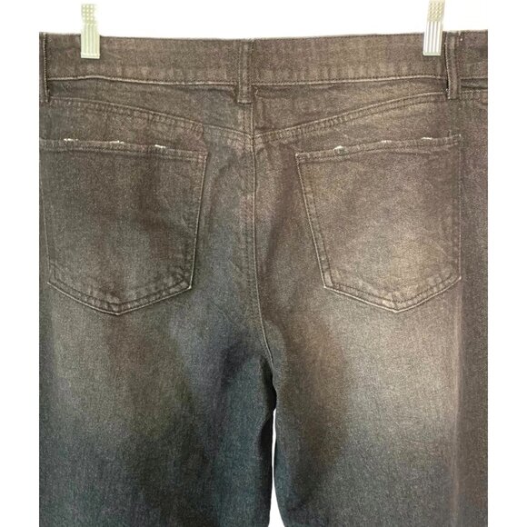 SO KOHL'S Oxford Black High-Rise Waist Straight Leg Raw-Hem Jeans NWT 17/33W - Picture 6 of 6